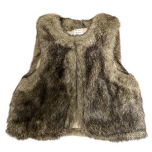 Carter's Faux Fur Single Button Winter Vest Size‎ 24 Months Brown
